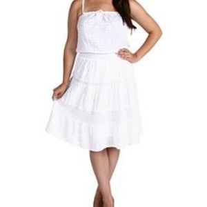 DKNY 100% cotton dress crochet detail